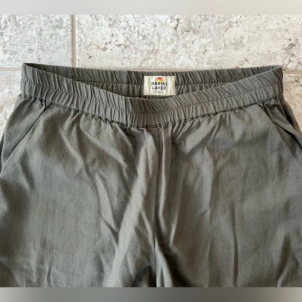 Marine Layer Allison Trouser Pants in Dusty Olive Green, size XS - Picture 8 of 11